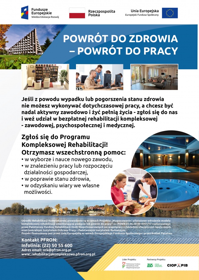 Plakat powrót do zdrowia -powrót do pracy